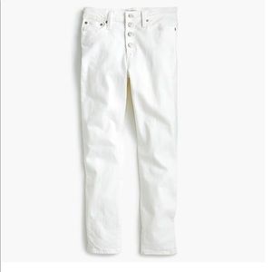 J. Crew 9” high-rise toothpick white jean